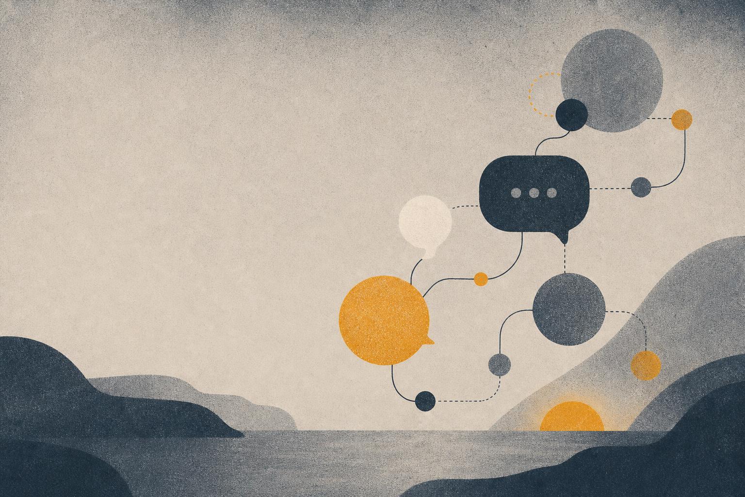 Redaksjonell illustrasjon til artikkelen «AI chatbot booking byrå: Selg timer mens kundene sover» om AI chatbot booking byrå
