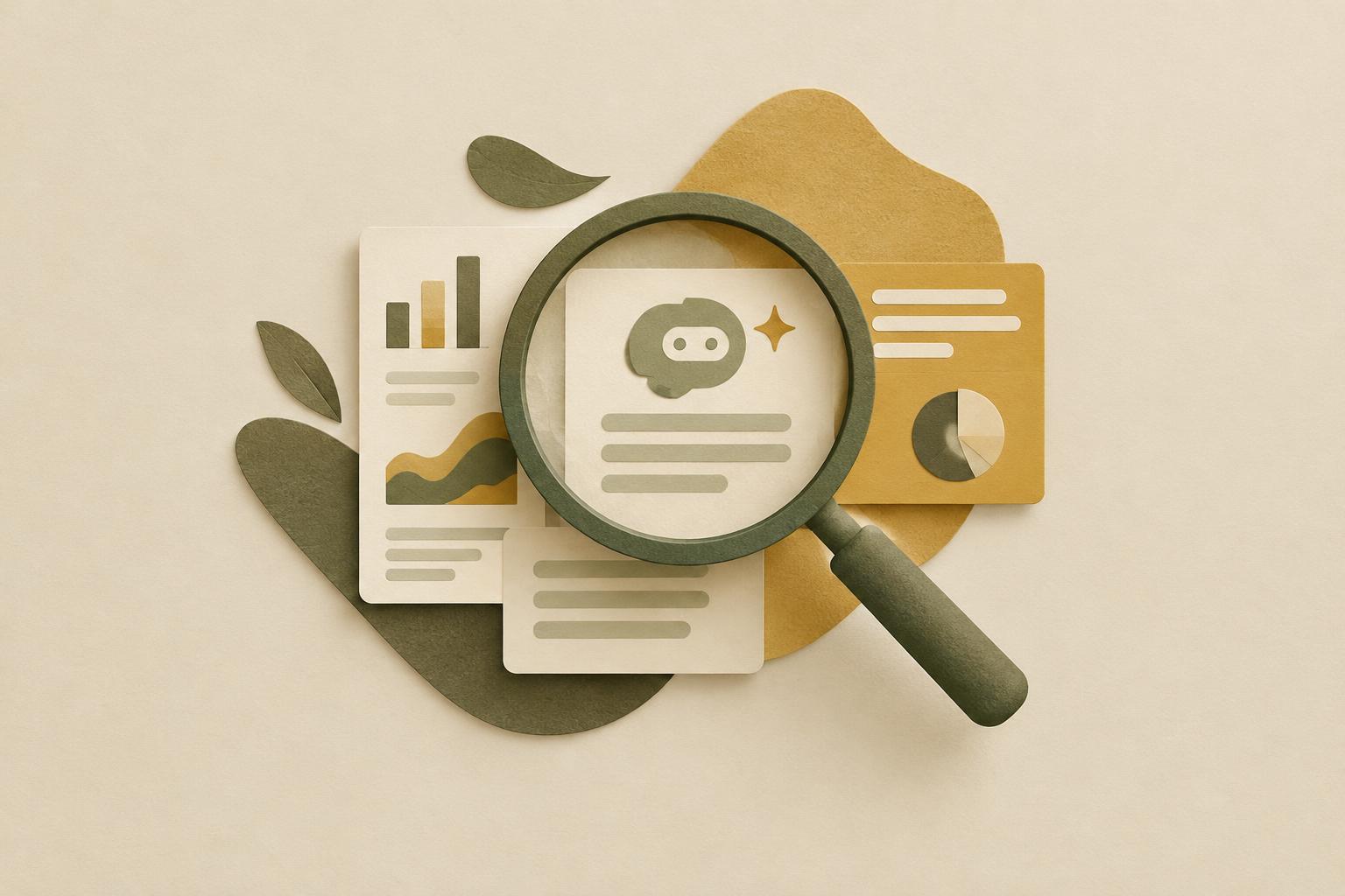 Redaksjonell illustrasjon til artikkelen «SEO-rapportering byrå AI-synlighet: Når klikkene synker» om SEO-rapportering byrå AI-synlighet
